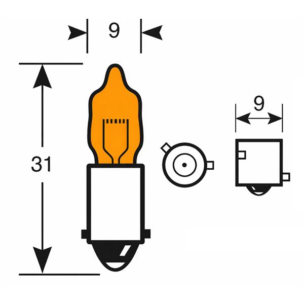 12V 21W H21W Halogen Bulb OEM Line - 10pcs pack