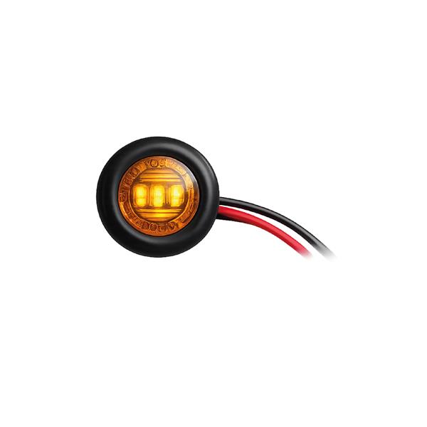 Round amber side LED light 2 24 V flush mount