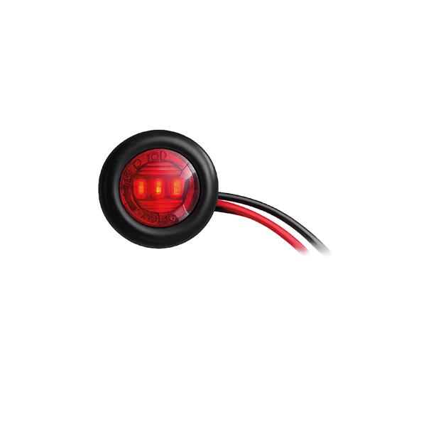 4 LUCI LED LATERALE TONDE 2 ROSSE 24V MONTAGGIO A INCASTRO