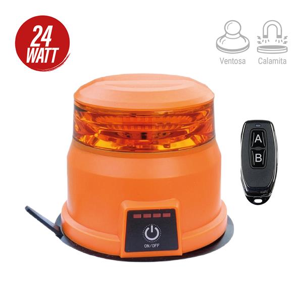 24 W LED beacon IP66 magnetic/rechargeable with remote control