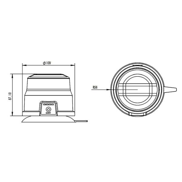 24 W LED beacon IP66 magnetic/rechargeable with remote control