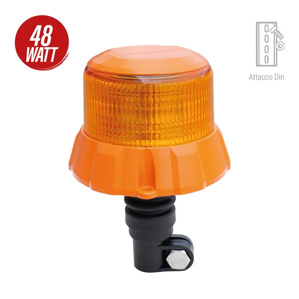 48 W LED beacon IP69K medium-profile DIN mount