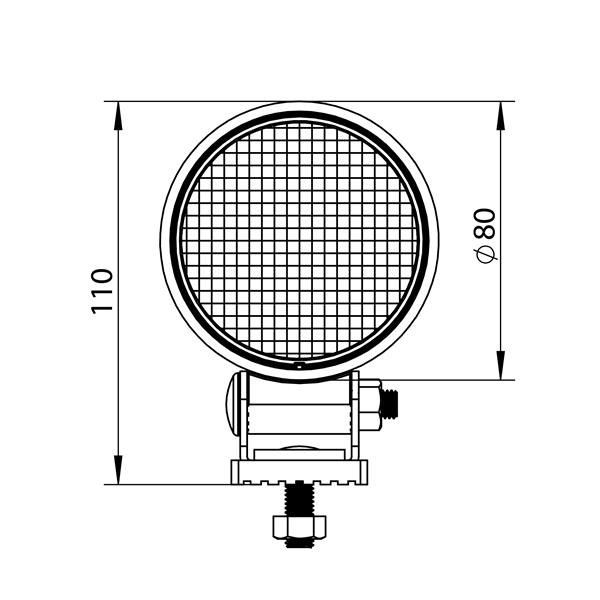 FARO DA LAVORO TONDO 20W 10-30V 1770 Lumen IP69K ECE R10 SAE