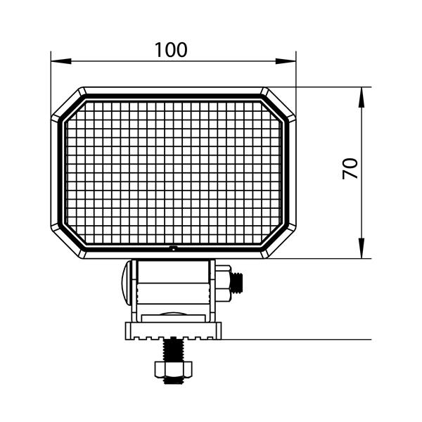 Rectangular work light 30 W 10-30 V 2730 lumens IP69K/ECE/R10